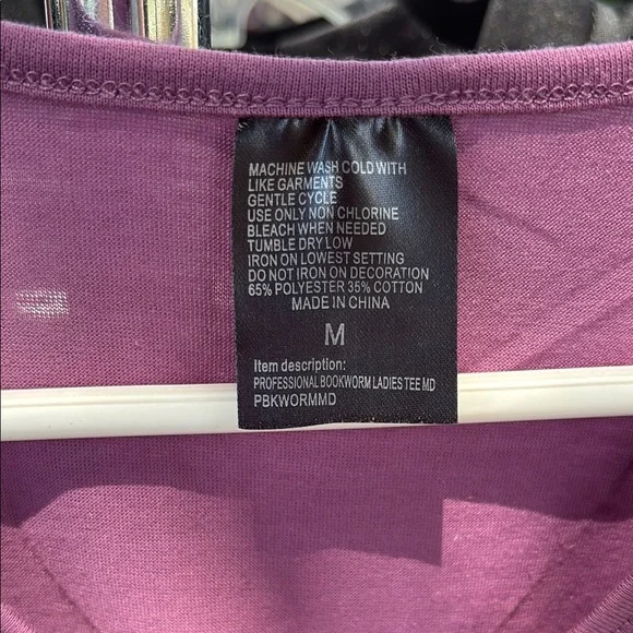 Purple V-Neck 'Professional Bookworm' Women's Top - Picture 3 of 4